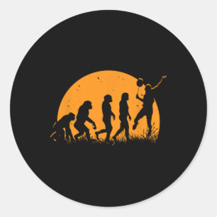 Adesivo Redondo Furo de Racket do Jogador de Badminton da Evolução