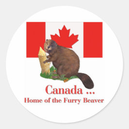Adesivo Redondo Furry Beaver