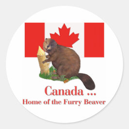 Adesivo Redondo Furry Beaver