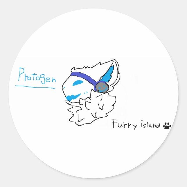 Adesivo Redondo furry protogen sticker (Frente)