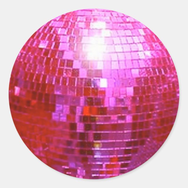 ADESIVO REDONDO FUSHIA DISCO BALL DANCE (Frente)