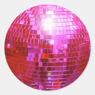 ADESIVO REDONDO FUSHIA DISCO BALL DANCE