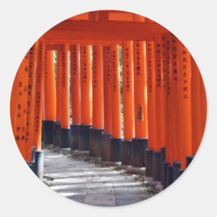 Adesivo Redondo Fushimi Inari Taisha, Attrações de Kyoto - Japão