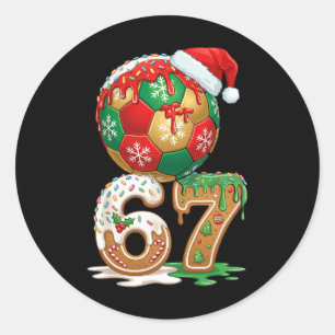 Adesivo Redondo Fútbol de Navidad Goteo Número 67 Fútbol Masculino