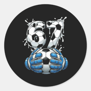 Adesivo Redondo Fútbol Gotejamento Número 67 Meninos Goleiro de Fu