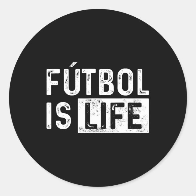 Adesivo Redondo Futbol Is Life Football Lover Soccer Fun  (Frente)
