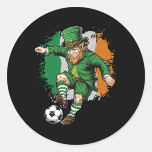 Adesivo Redondo Fútbol Leprechaun Dia de São Patrício Meninos Cria