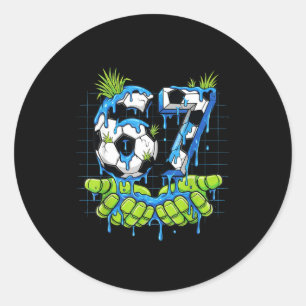 Adesivo Redondo Futebol 67 Seis Sete Meme Meninos Adolescentes Cri