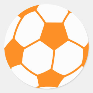 Adesivo Redondo Futebol alaranjado & branco