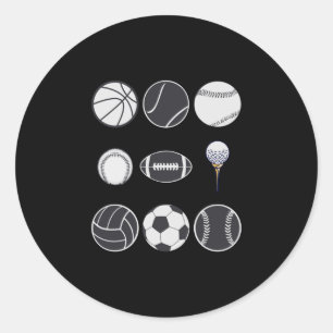 Adesivo Redondo Futebol beisebol futebol volei basquetebol