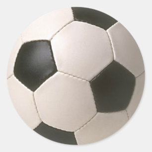 Adesivo Redondo futebol branco preto de 3D Soccerball