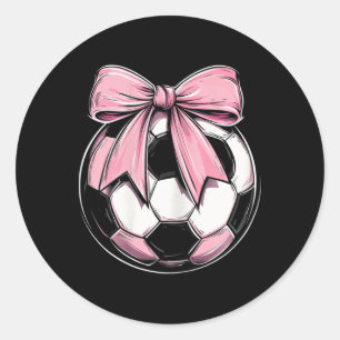 Adesivo Redondo Futebol Byll Rosa Coquette Laço Fita Delicada Meni