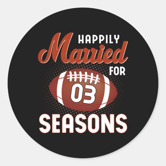 Adesivo Redondo Futebol casado de 3 anos de casamento (Frente)