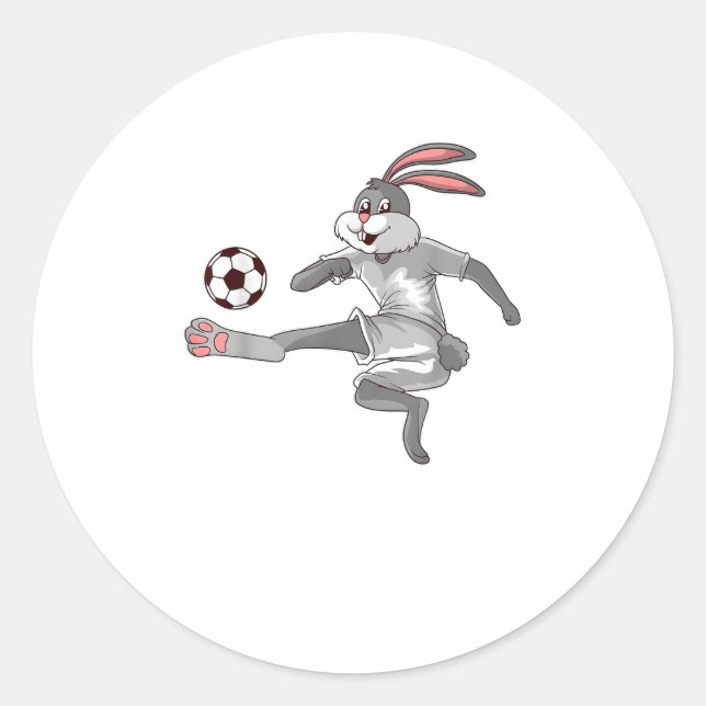 Adesivo Redondo Futebol coelho da Páscoa (Frente)