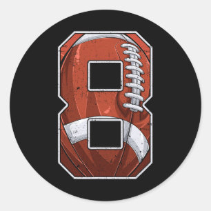 Adesivo Redondo Futebol com oitavo aniversário e oitavo aniversari