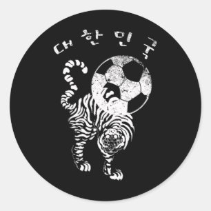 Adesivo Redondo Futebol Coreano para a Equipe Vermelha Mundial