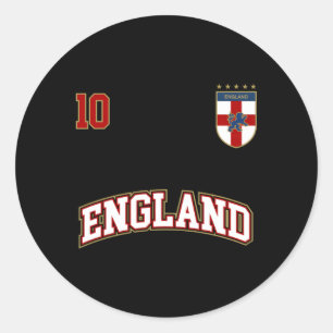 Adesivo Redondo Futebol da Inglaterra - Número 10, Bandeira Ingles