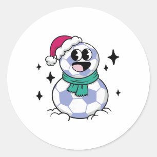 Adesivo Redondo Futebol de Boneco de Neve