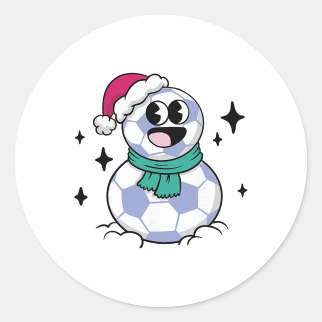 Adesivo Redondo Futebol de Boneco de Neve  (Frente)