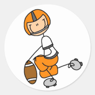 Adesivo Redondo Futebol de Boneco Laranja