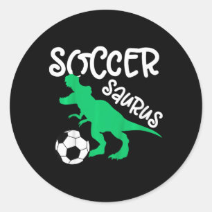 Adesivo Redondo Futebol de Dinossauro para Crianças para Meninos e