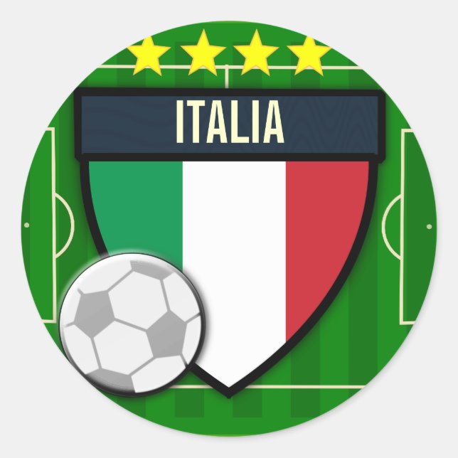 Adesivo Redondo Futebol de Italia Italia (Frente)