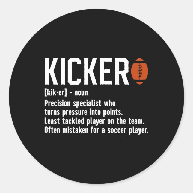 Adesivo Redondo Futebol de Kicker Definition Placeki (Frente)