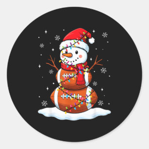 Adesivo Redondo Futebol de Natal Boneco de Neve Infantil Futebol N