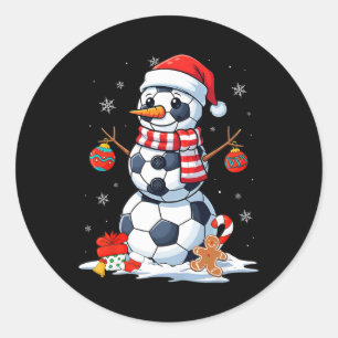 Adesivo Redondo Futebol de Natal Bylls Snowman Engraçado Homens Me
