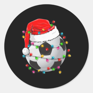 Adesivo Redondo Futebol de Natal Ll Chapéu do Papai Noel Esporte D