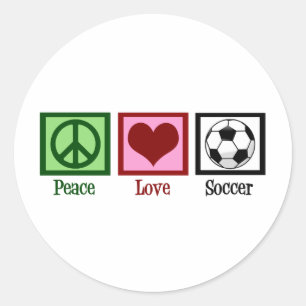 Adesivo Redondo Futebol do amor da paz