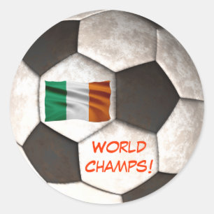 Adesivo Redondo Futebol do campeonato irlandês "World Champs"