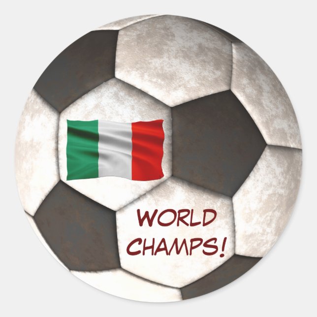 Adesivo Redondo Futebol do campeonato italiano "World Champs" (Frente)