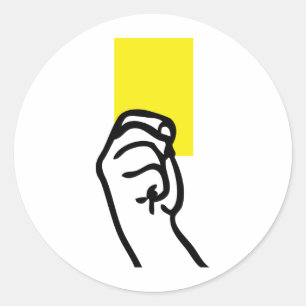 Adesivo Redondo Futebol do cartão amarelo