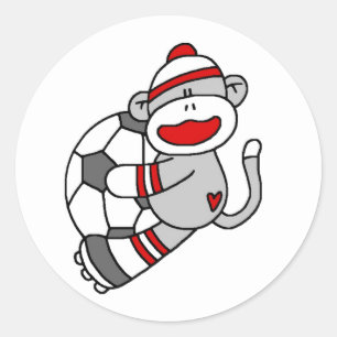 Adesivo Redondo Futebol do macaco da peúga