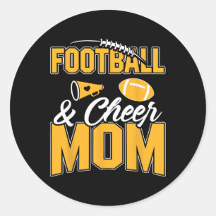 Adesivo Redondo Futebol E Alegria Mãe Cheerleading Mãe Futebol _2