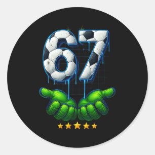 Adesivo Redondo Futebol Engraçado 67 Seis Sete Futebol Engraçado M