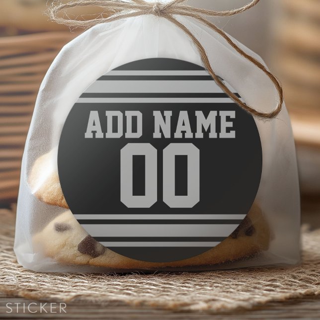 Adesivo Redondo Futebol Jersey - Personalize com suas informações (Custom Sticker for Party Favors and Envelopes)