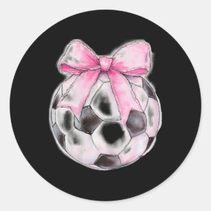 Adesivo Redondo Futebol Ll Rosa Coquette Arco Fita Delicada Menina