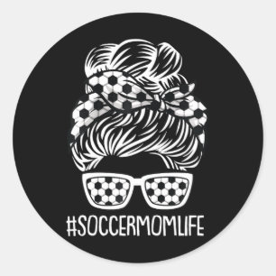 Adesivo Redondo Futebol Mãe Vida Dia de Mães Esporte Mamãe de Mama