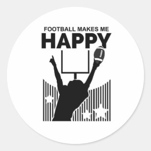 Adesivo Redondo Futebol me deixa feliz