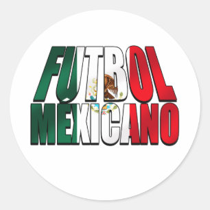 Adesivo Redondo Futebol Mexicano - logotipo da bandeira de México