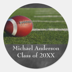 Adesivo Redondo Futebol no quadro - Vinheta de Graduação