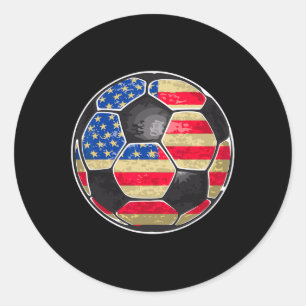 Adesivo Redondo Futebol Patriótico Ll Bandeira Dos EUA 