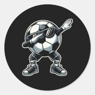 Adesivo Redondo Futebol Por Byll Dabbing Jogador Engraçado Futebol