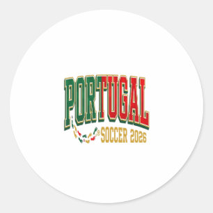 Adesivo Redondo Futebol Portugal 2026 Futebol Negrito País Tipogra