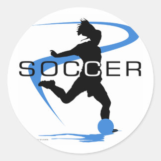 Adesivo Redondo Futebol - Raparigas - Azul