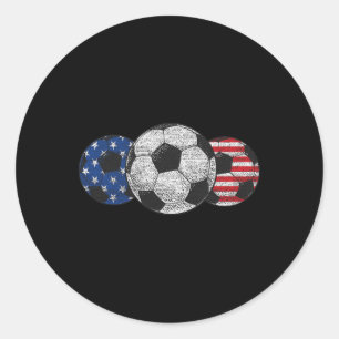 Adesivo Redondo Futebol Red White Blue American Flag 4 De Julho