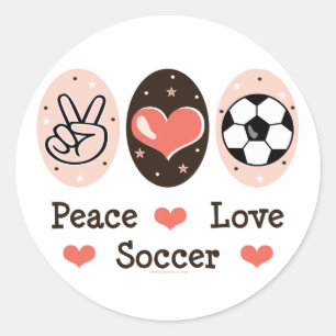 Adesivo Redondo Futebol Sticer do amor da paz