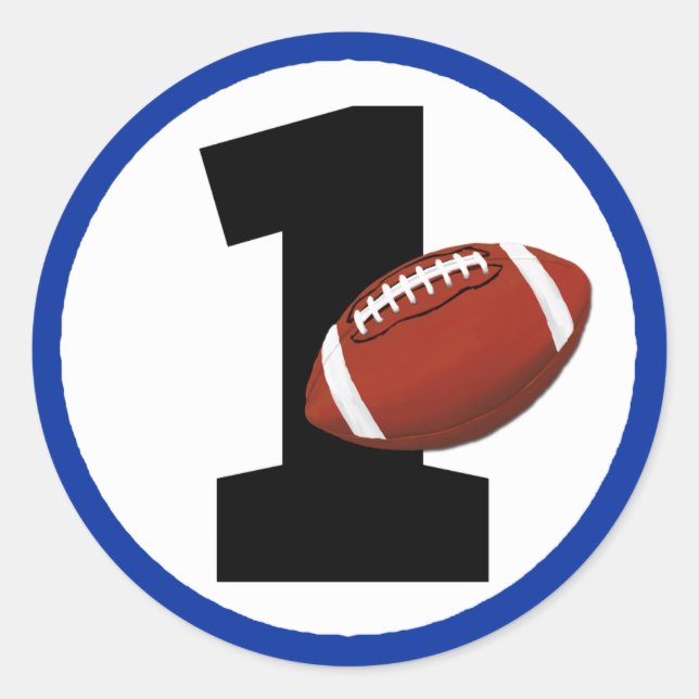 Adesivo Redondo Futebol Um Primeiro Aniversário do Bebê Sports Par (Frente)